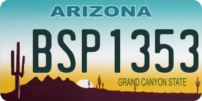 AZ license plate BSP1353
