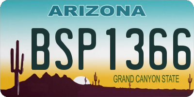 AZ license plate BSP1366