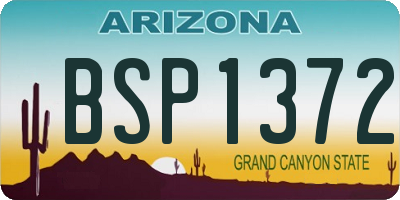 AZ license plate BSP1372