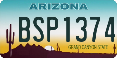 AZ license plate BSP1374