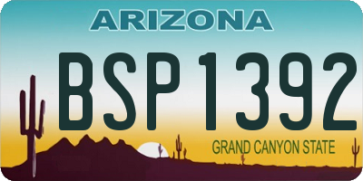 AZ license plate BSP1392