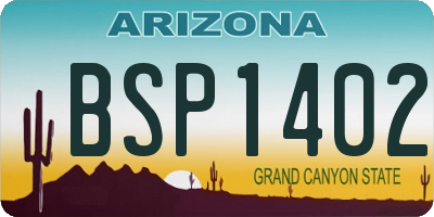 AZ license plate BSP1402