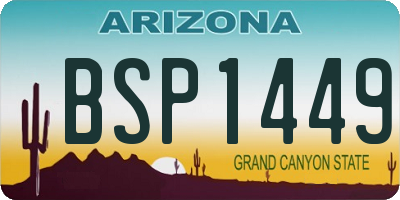 AZ license plate BSP1449