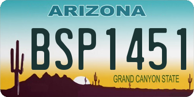 AZ license plate BSP1451