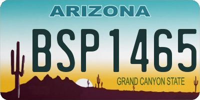 AZ license plate BSP1465