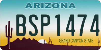 AZ license plate BSP1474