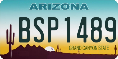 AZ license plate BSP1489