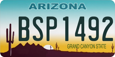 AZ license plate BSP1492