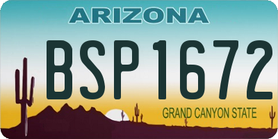 AZ license plate BSP1672