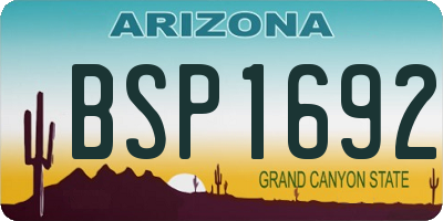 AZ license plate BSP1692
