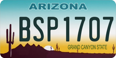 AZ license plate BSP1707