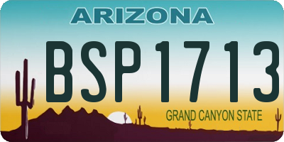 AZ license plate BSP1713