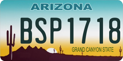 AZ license plate BSP1718