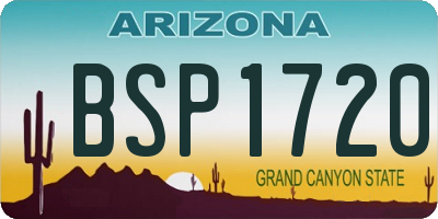 AZ license plate BSP1720