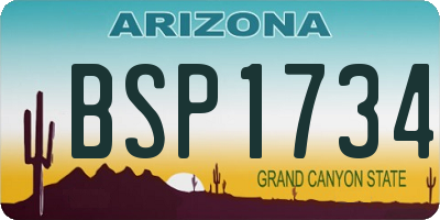 AZ license plate BSP1734