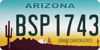 AZ license plate BSP1743