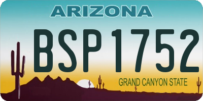 AZ license plate BSP1752