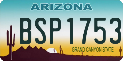 AZ license plate BSP1753
