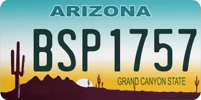 AZ license plate BSP1757