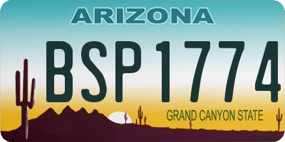 AZ license plate BSP1774