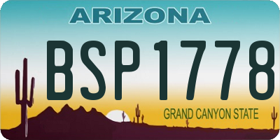 AZ license plate BSP1778