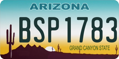 AZ license plate BSP1783