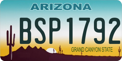 AZ license plate BSP1792