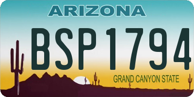 AZ license plate BSP1794