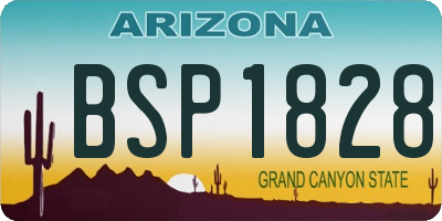AZ license plate BSP1828