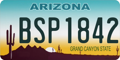 AZ license plate BSP1842