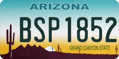 AZ license plate BSP1852