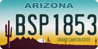 AZ license plate BSP1853