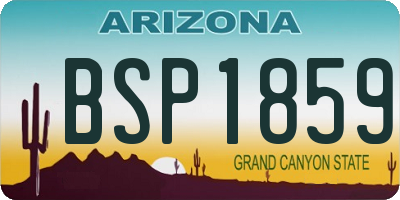 AZ license plate BSP1859
