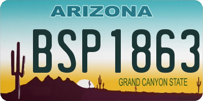 AZ license plate BSP1863