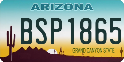 AZ license plate BSP1865