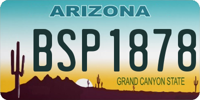 AZ license plate BSP1878