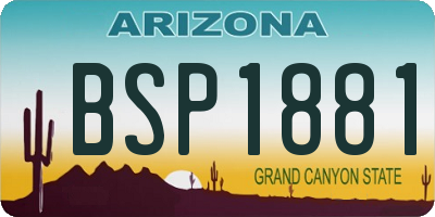 AZ license plate BSP1881