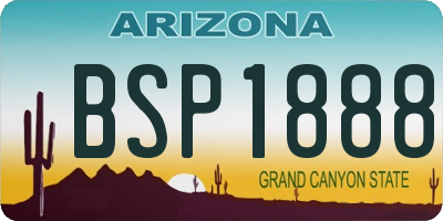 AZ license plate BSP1888