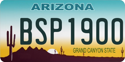 AZ license plate BSP1900