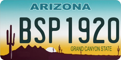 AZ license plate BSP1920