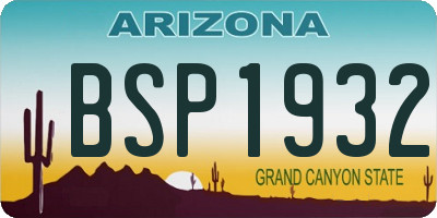 AZ license plate BSP1932