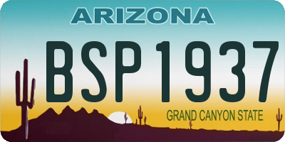 AZ license plate BSP1937