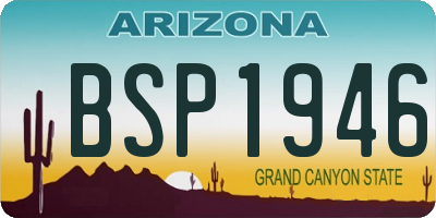 AZ license plate BSP1946