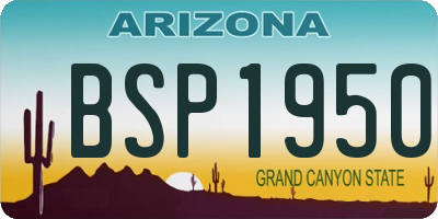 AZ license plate BSP1950