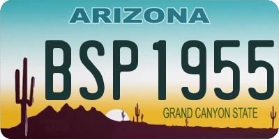 AZ license plate BSP1955