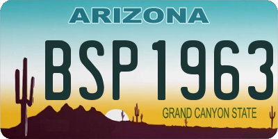 AZ license plate BSP1963