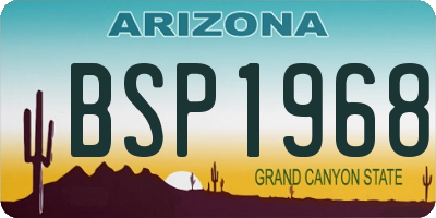 AZ license plate BSP1968