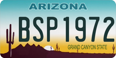 AZ license plate BSP1972