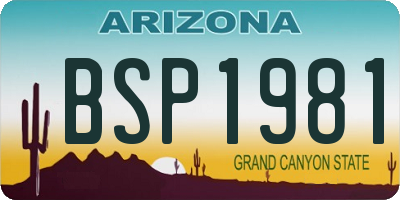 AZ license plate BSP1981
