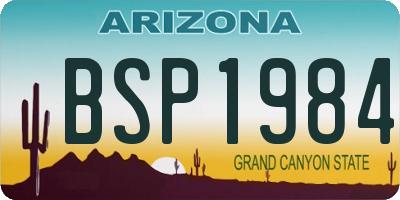 AZ license plate BSP1984